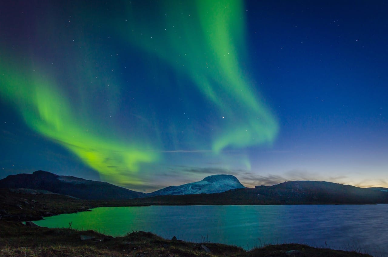 Northern lights aurora borealis over Norway