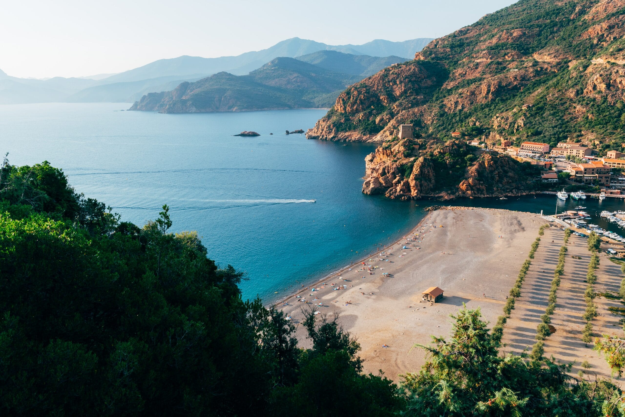 Corsica turquoise waters and coastline